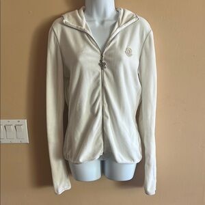 Moncler White Zip-Up Hoodie